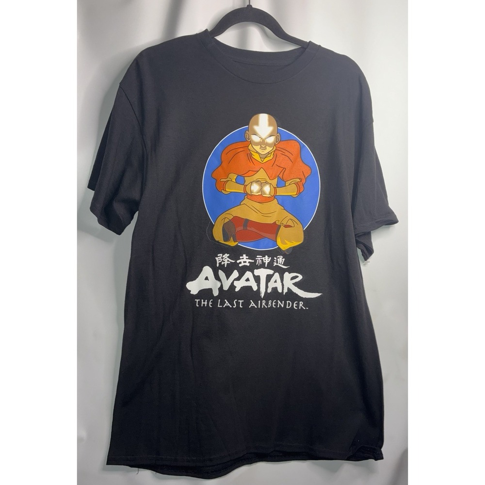 Avatar The Last Airbender T-Shirt Size Large Black Aang Graphic Print